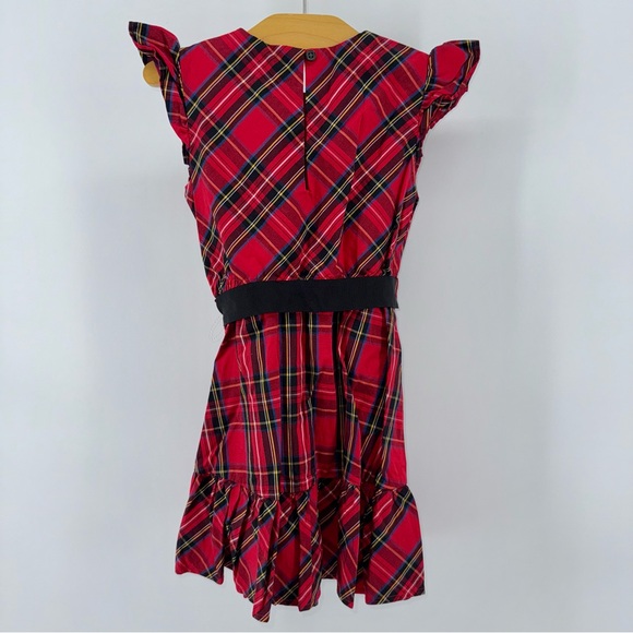 Crewcuts Girls Christmas Plaid Dress with Black Tie Belt - Picture 2 of 5